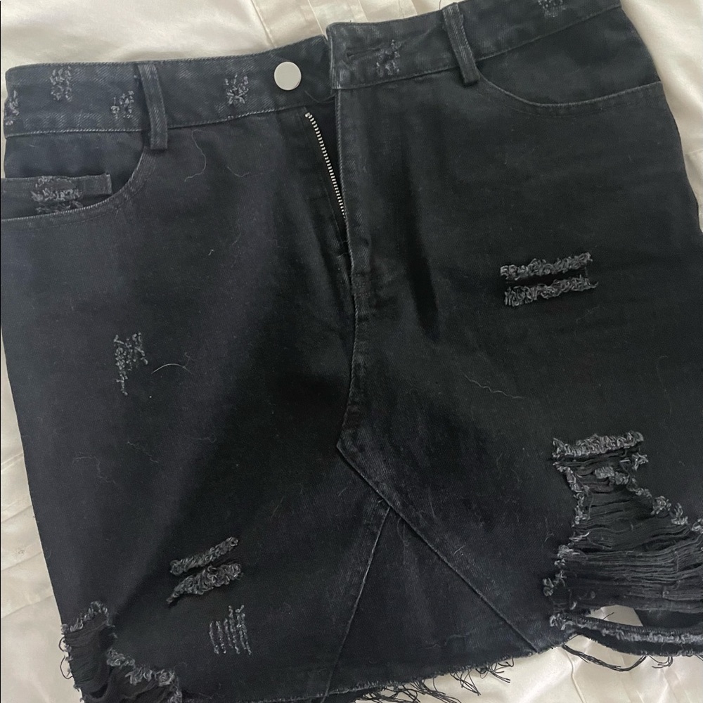 Nasty Gal Black Jean Skirt
